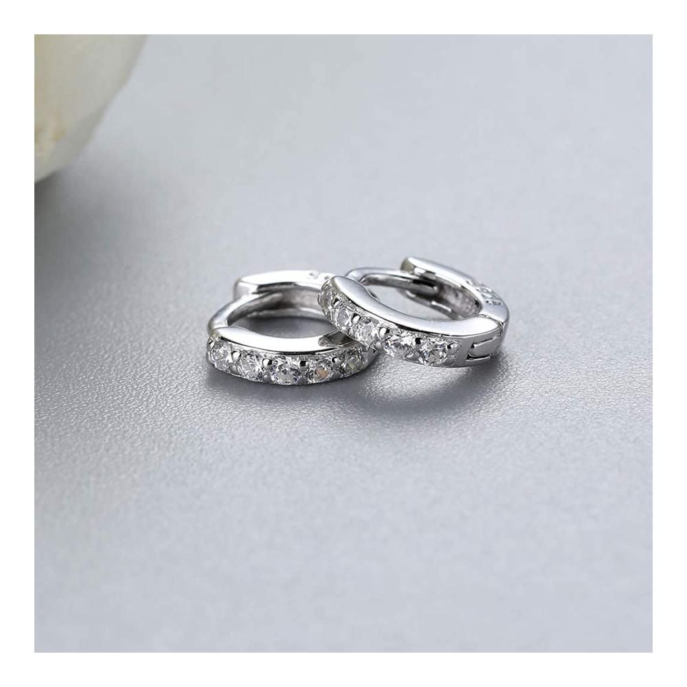925 Silber Mini Creolen 5mm mit Zirkonia - Perfekt für Knorpel- und Helixpiercings