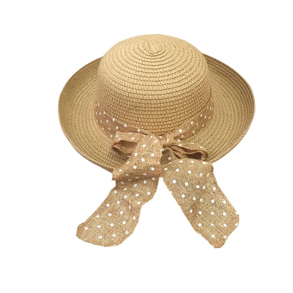 Natürlicher Sonnenhut mit großer Schleife - Eleganter Strohhut für Damen mit UV-Schutz und breiter Krempe für den Sommer