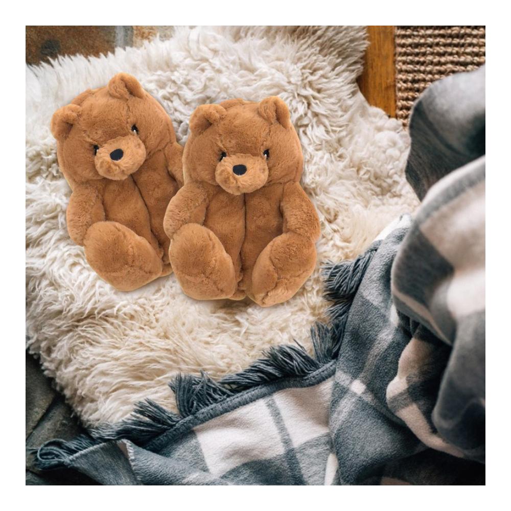 Teddybär Hausschuhe - Warme Winter Hausschuhe für Mädchen | Flauschige rutschfeste Winterschuhe als ideale Geschenke