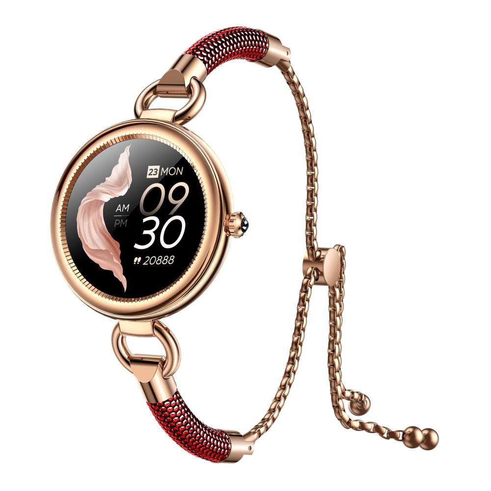 Fashion Smartwatches Damen Elegant Gold Schmuck Armreif mit Schrittzähler Schlafmonitor Pulsuhr Blutdruck & Periode - Edelstahl Smartwatch Damenuhr für Fitness kompatibel mit IOS und Android