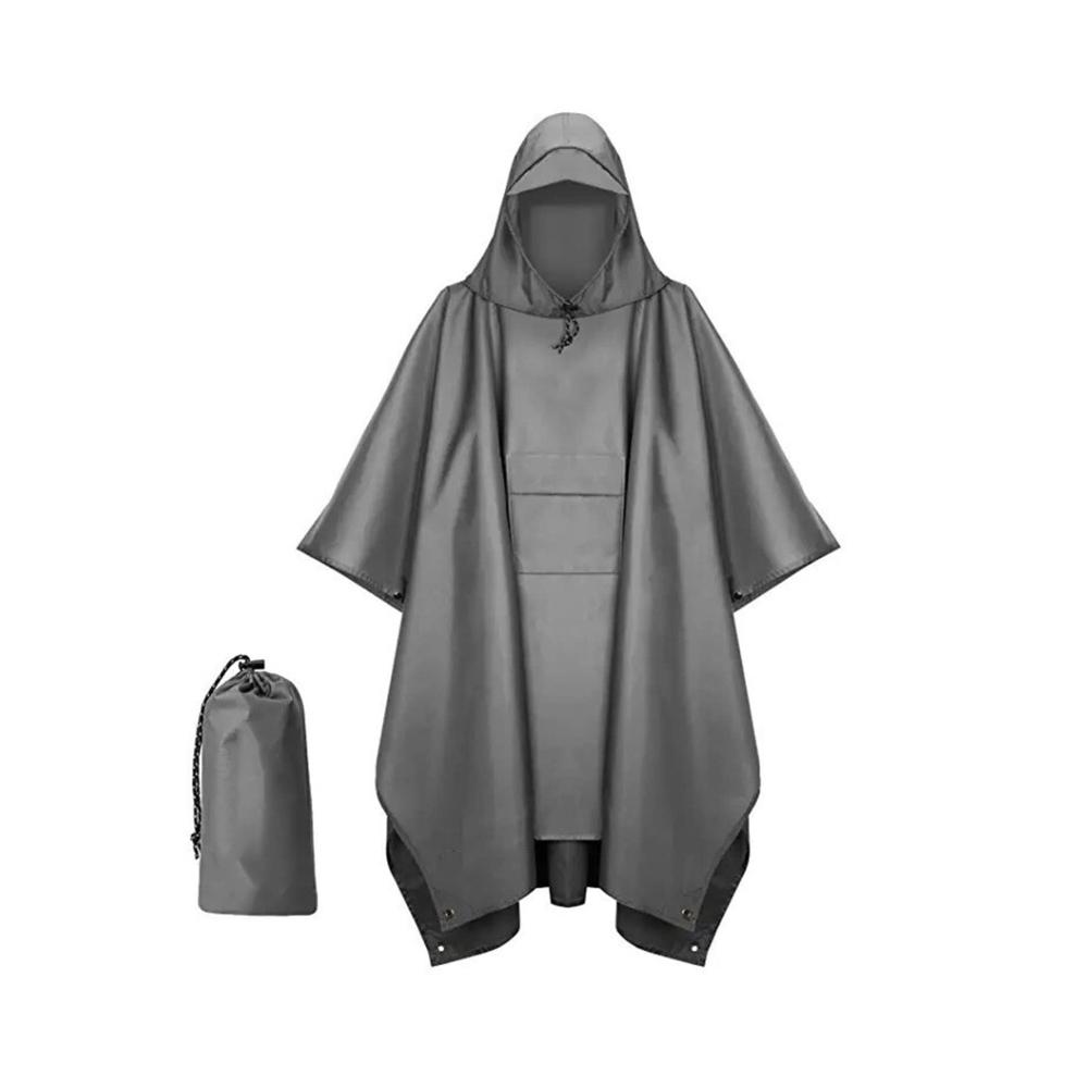 Outdoor-Regenbekleidung Wasserdichter Unisex-Regenponcho mit Kapuze Tasche ideal für Wandern Camping und Notfälle