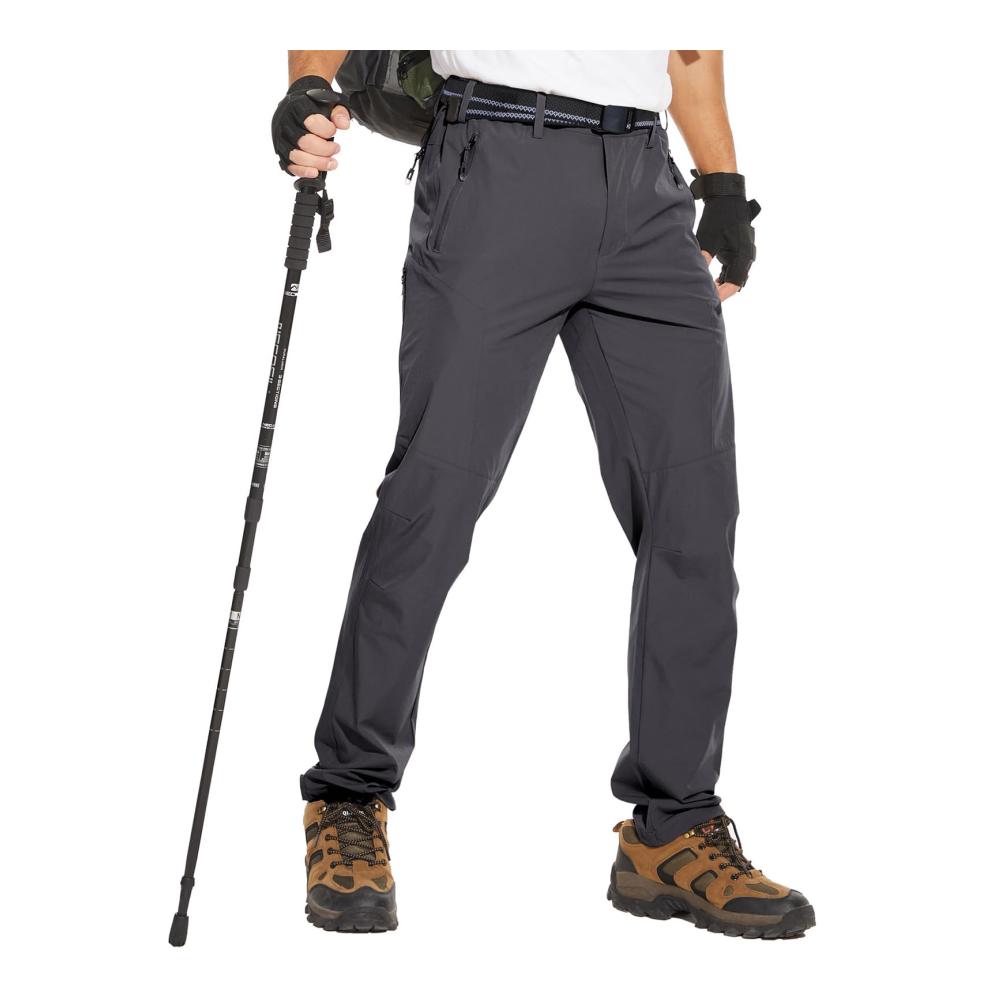 Herren Outdoor-Wanderhose Leicht schnell trocknend wasserdicht mit Stretch - 6 Reißverschlusstaschen & Gürtel
