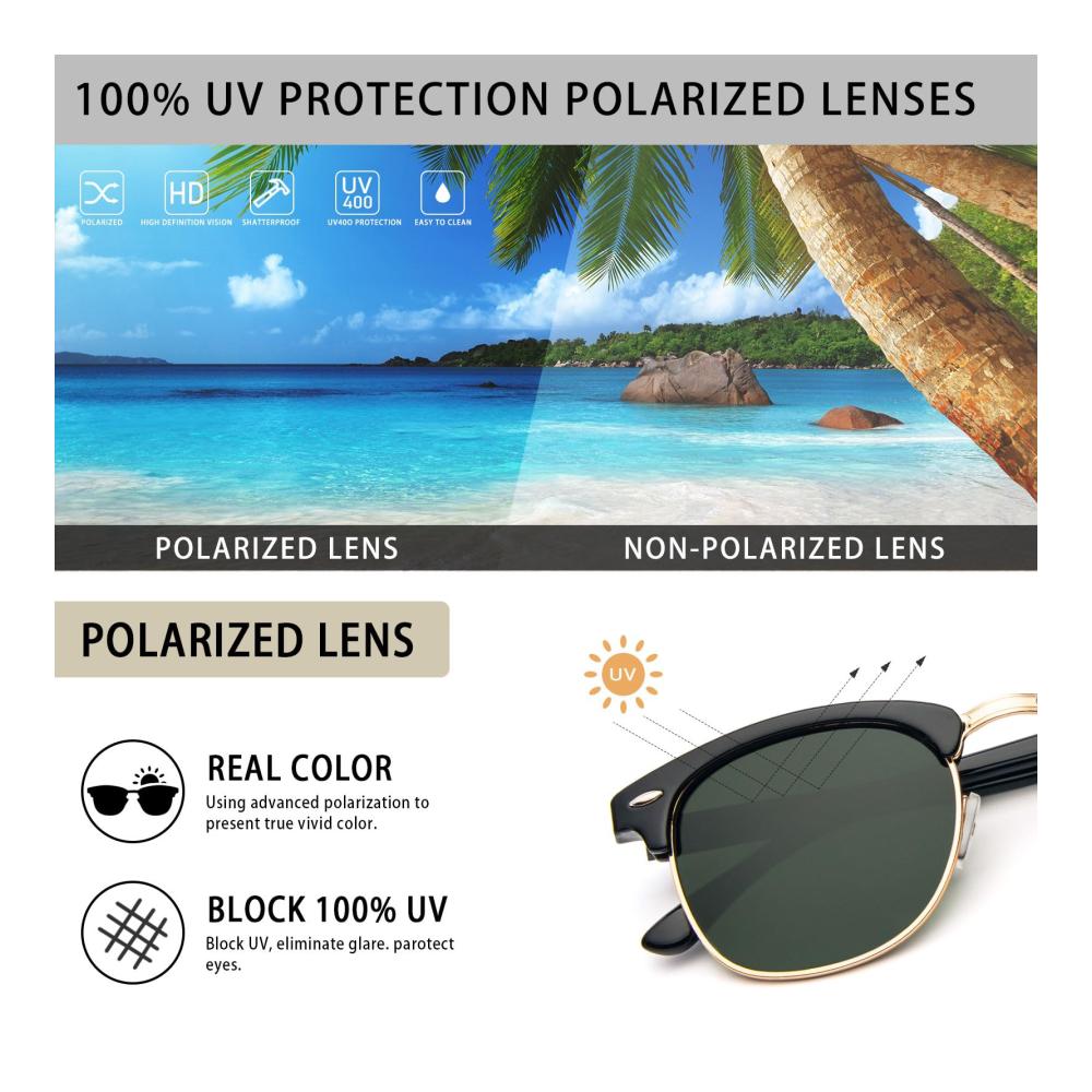 Party-Ready Sonnenbrillen Set 3 Stück Polarisierte Damen & Unisex Retro Sun Glasses - UV400 Schutz Semi-Rimless Frame für stilvolles Fahren