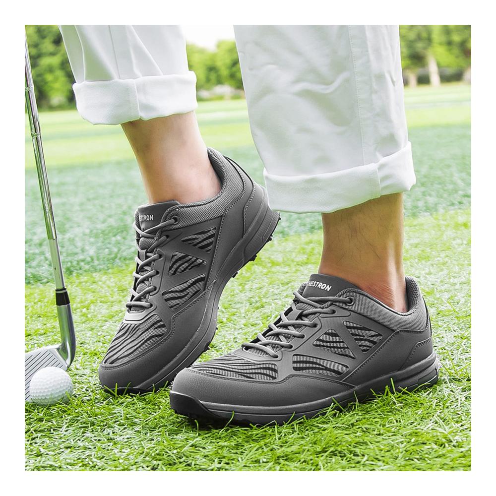 Golfschuhe Herren Schnürung - Wasserdichte rutschfeste Sportschuhe für Golf leicht atmungsaktiv strapazierfähig und Laufschuhe