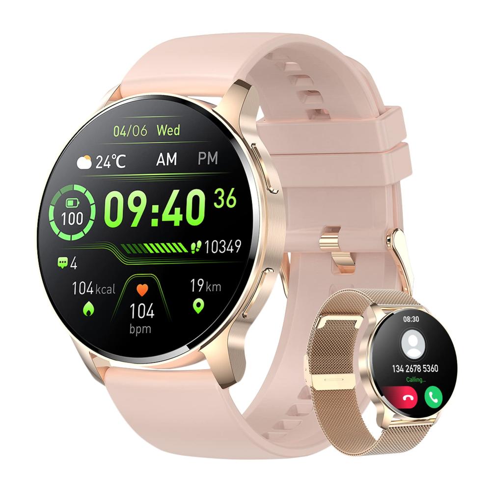 Fashion Smartwatches SIEMORL Damen Smartwatch mit Telefonfunktion Fitness Tracker Pulsuhr Schlafmonitor Schrittzähler Kalorienzähler Activity Tracker – IP67 Wasserdicht – Lila Armbanduhr für iOS Android