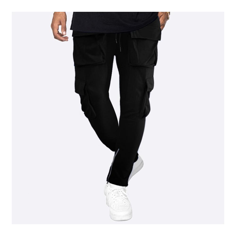 Doppelfunktionale Herrenhose mit Multi-Pouch-Design | Windabweisende Gelegenheitshose mit geradlinigem Reißverschluss