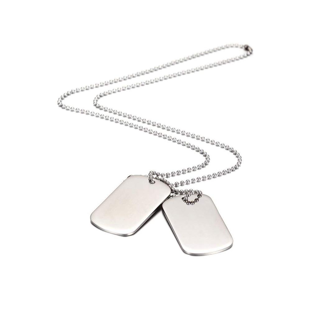 Edelstahl Halskette für Herren Verstellbares Dog Tag mit Fahrrad- und Motorradfahrer-Design Geschenk für Jungen - Silber-Schwarz