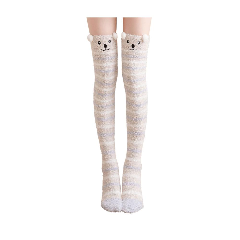 Kawaii Plüsch Thigh Highs Niedliche Winter Overknee Strümpfe für Mädchen und Damen