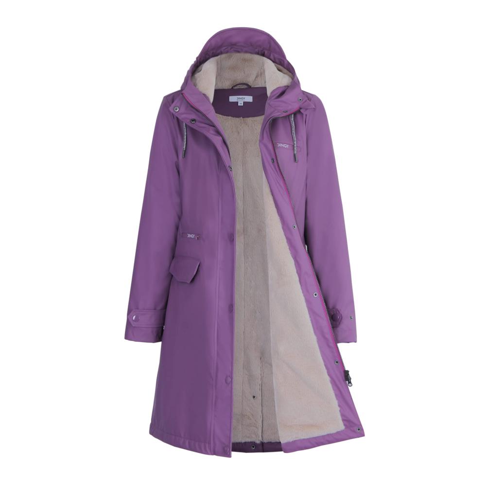 Regenjacken & -mäntel Damen Winter-Regenmantel mit Teddy-Fleece wasserdichter PU-Windbreaker warm gefüttert mit Kunstfell - Ideal für kalte Tage