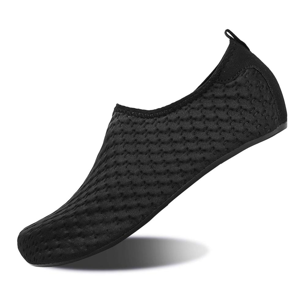 Aqua Schuhe - Wasserschuhe Damen Herren Strandschuhe mit Neopren Barfussschuhe für Surfen und Schwimmen - Schwarz 902 EU