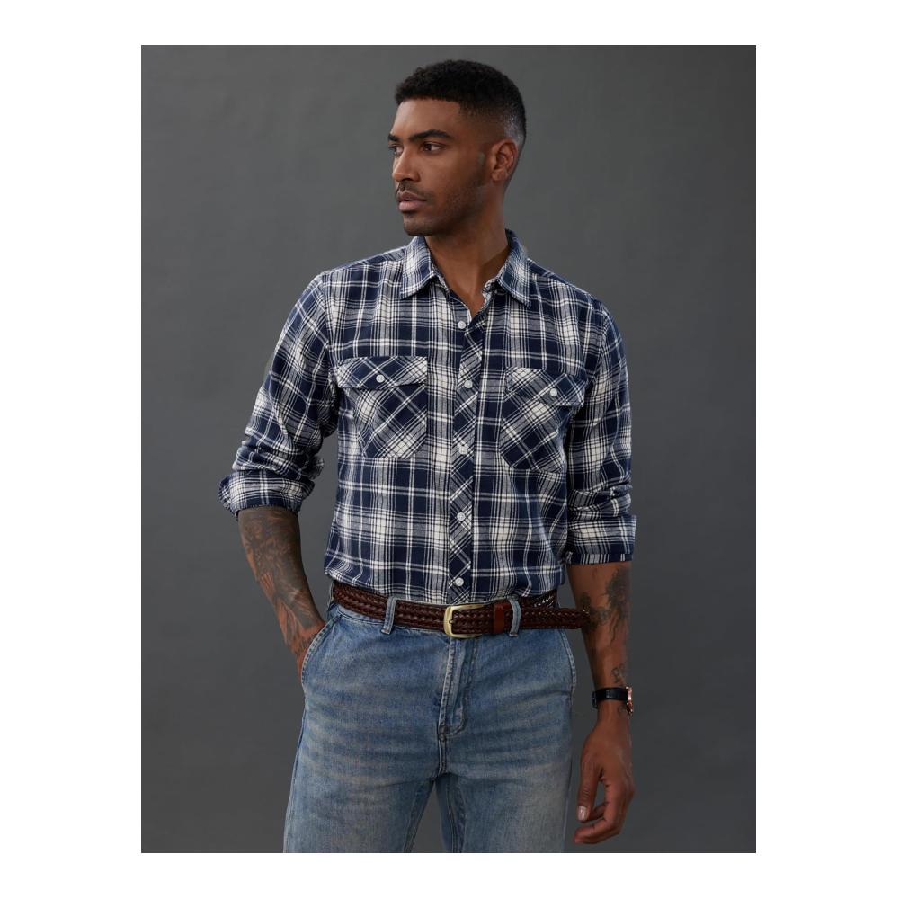 Flanellhemd Herren Kariertes Langarmhemd Regular Fit Hemdjacke - Trendiges Freizeithemd für Männer