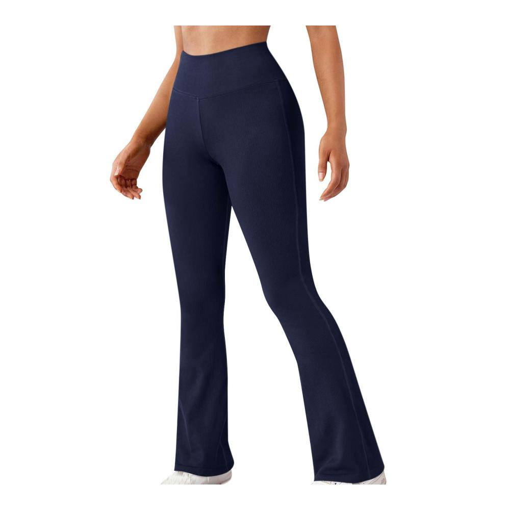 Flared Leggings Elegante Damen Yoga Hose mit Hoher Taille Jazz- und Bootcut-Stil für Arbeit Stretch und Freizeit - Bequeme Leggings für Casual Fitness und Tanz Schlaghose mit Weitem Bein und Push-Up-Effekt