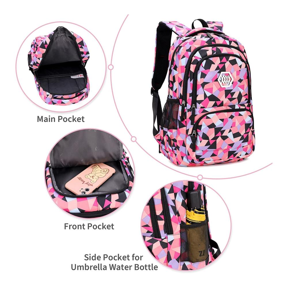 3-in-1 Kinderrucksack Set für Schule - Mädchen und Jungen Schulrucksack mit Lunch-Tasche Bleistiftetui - Jugendliche Schulranzen für optimale Organisation