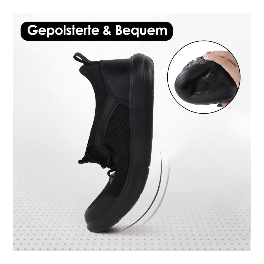 Leichte Damen Walkingschuhe Slip-On Sneaker für Fitness Outdoor und Krankenpflege