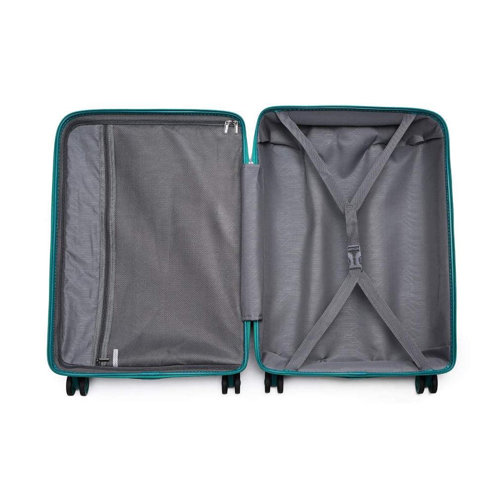 Hartschalen-Koffer 65 cm 65 Liter Türkis - Reisekoffer mit 8 Rollen TSA-Schloss