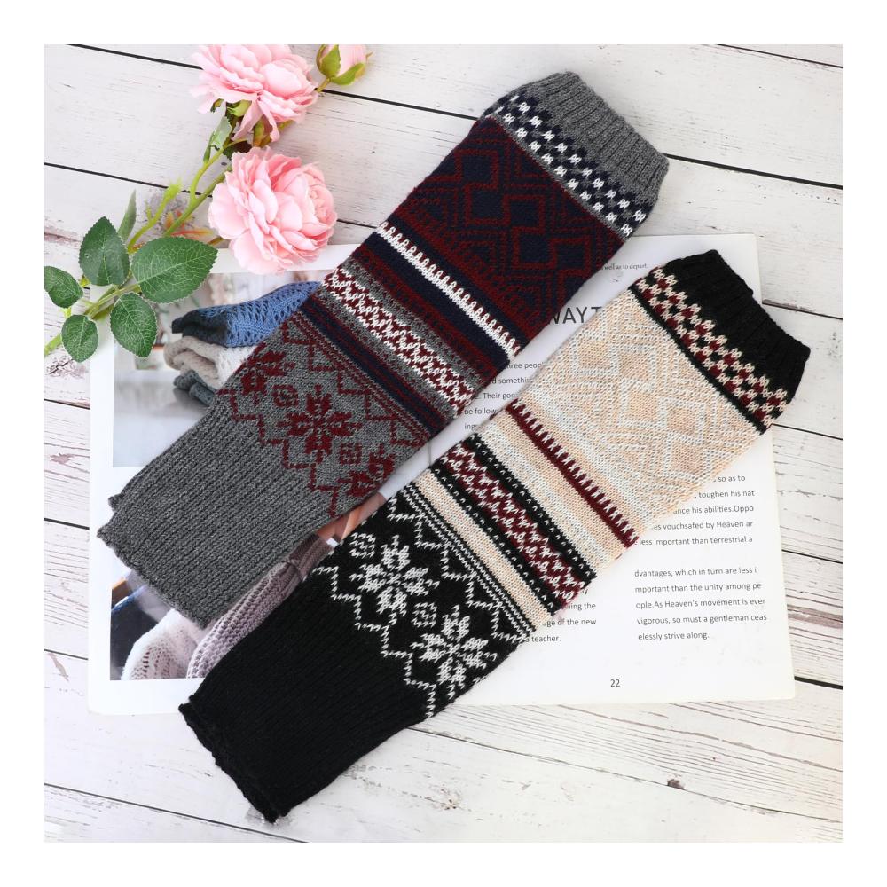 Winter-Set 2 Paare Damen Stulpen XEPST - Lange Beinwärmer für Mädchen - Strick Leg Warmers mit Häkelarbeit - Stiefel Abdeckung (40cm) für optimale Winterwärme