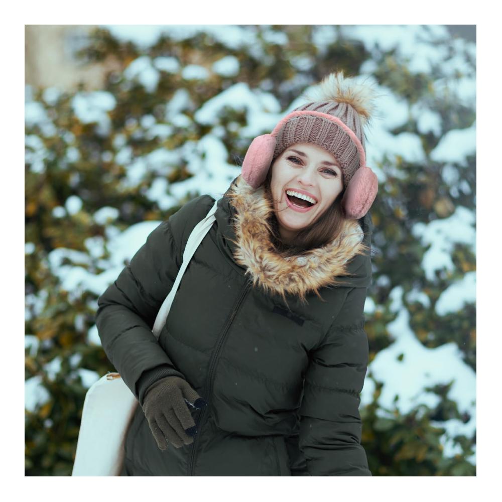 Ohrenschützer für Damen - 2er Set faltbar verstellbar Plüsch Winter-Thermo-Ohrenwärmer - winddicht & niedlich
