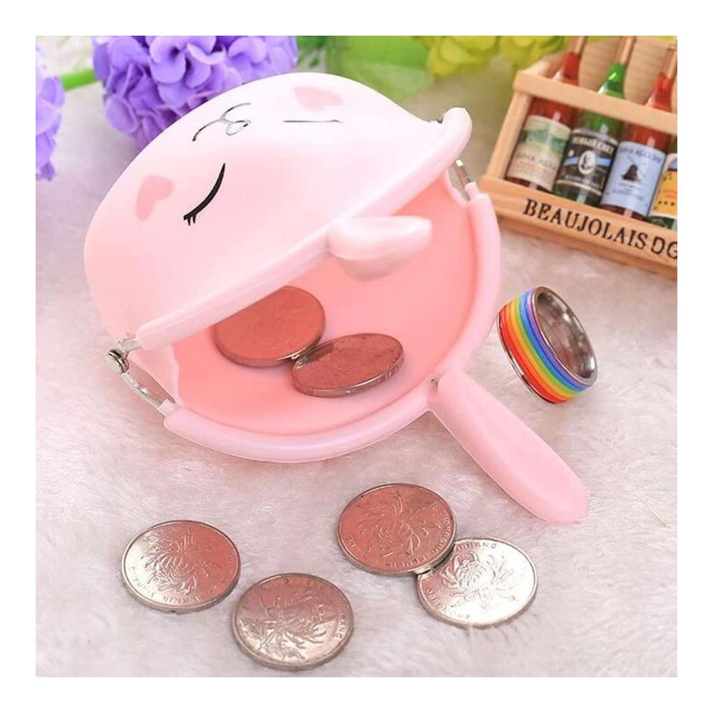 Silikon Geldbörsen Set - 2 Stück Cartoon Tier Geldbörse Kaninchen Kindergeldbörse für Mädchen - Pink Weiß - Ideales Party und Geburtstagsgeschenk
