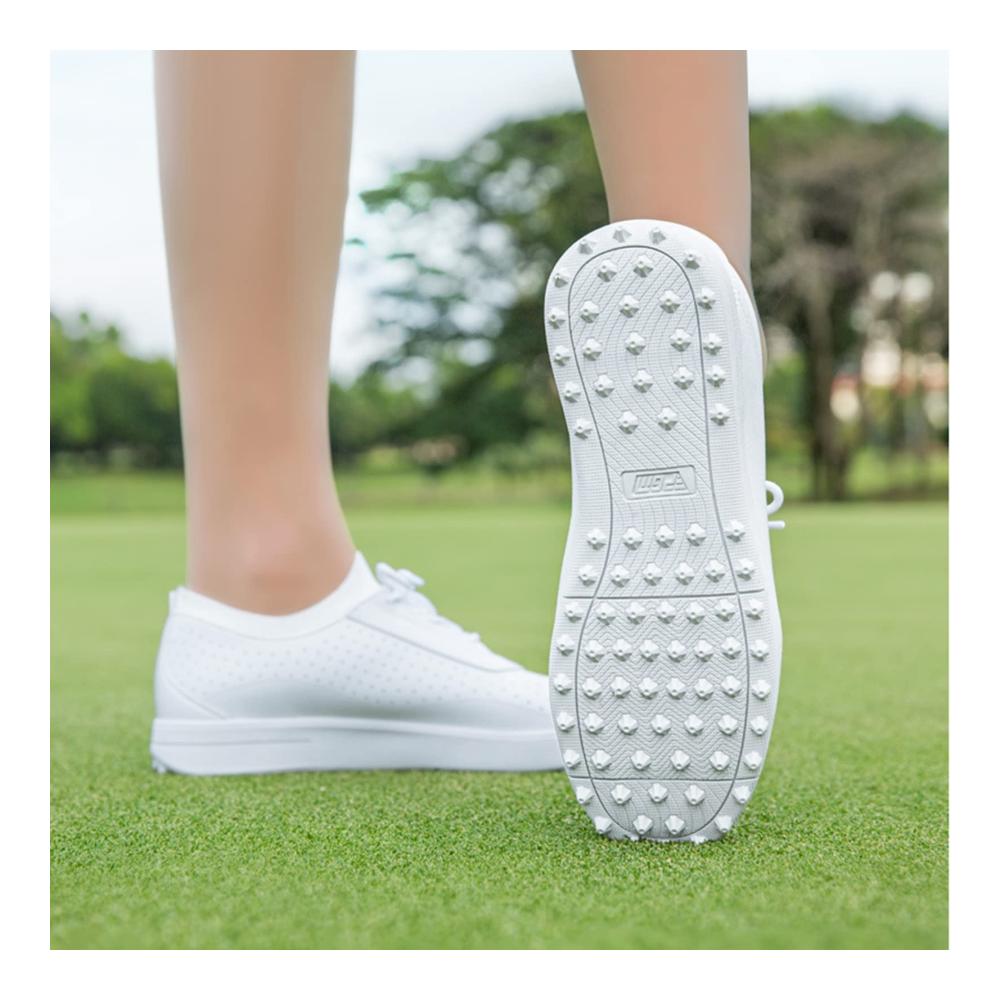 Golfschuhe Damen 38.5 Leichte Atmungsaktive Anti-Rutsch Spikeless Sommer Golfschuhe in Weiß - Ideal für ein sicheres und stylisches Golferlebnis