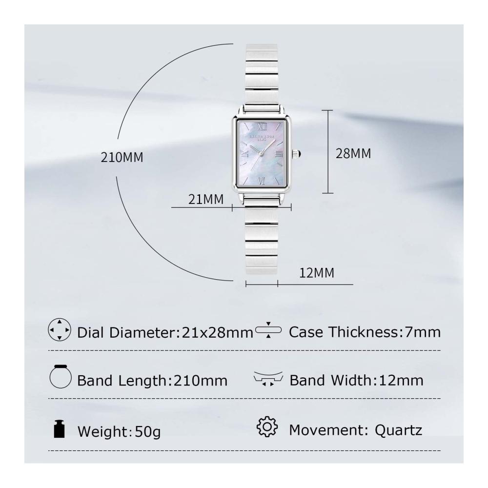 Damen Armbanduhr Rechteckgehäuse Quarzuhr wasserdicht – Mode Damenuhr für Frauen rorios Kleid Uhr