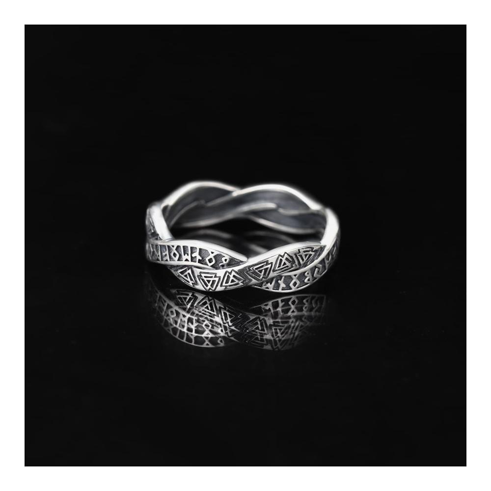 Viking Rune Ring 925 Silber - Herren Damen Schmuckring mit Geschenkbox für Geburtstag und Valentinstag