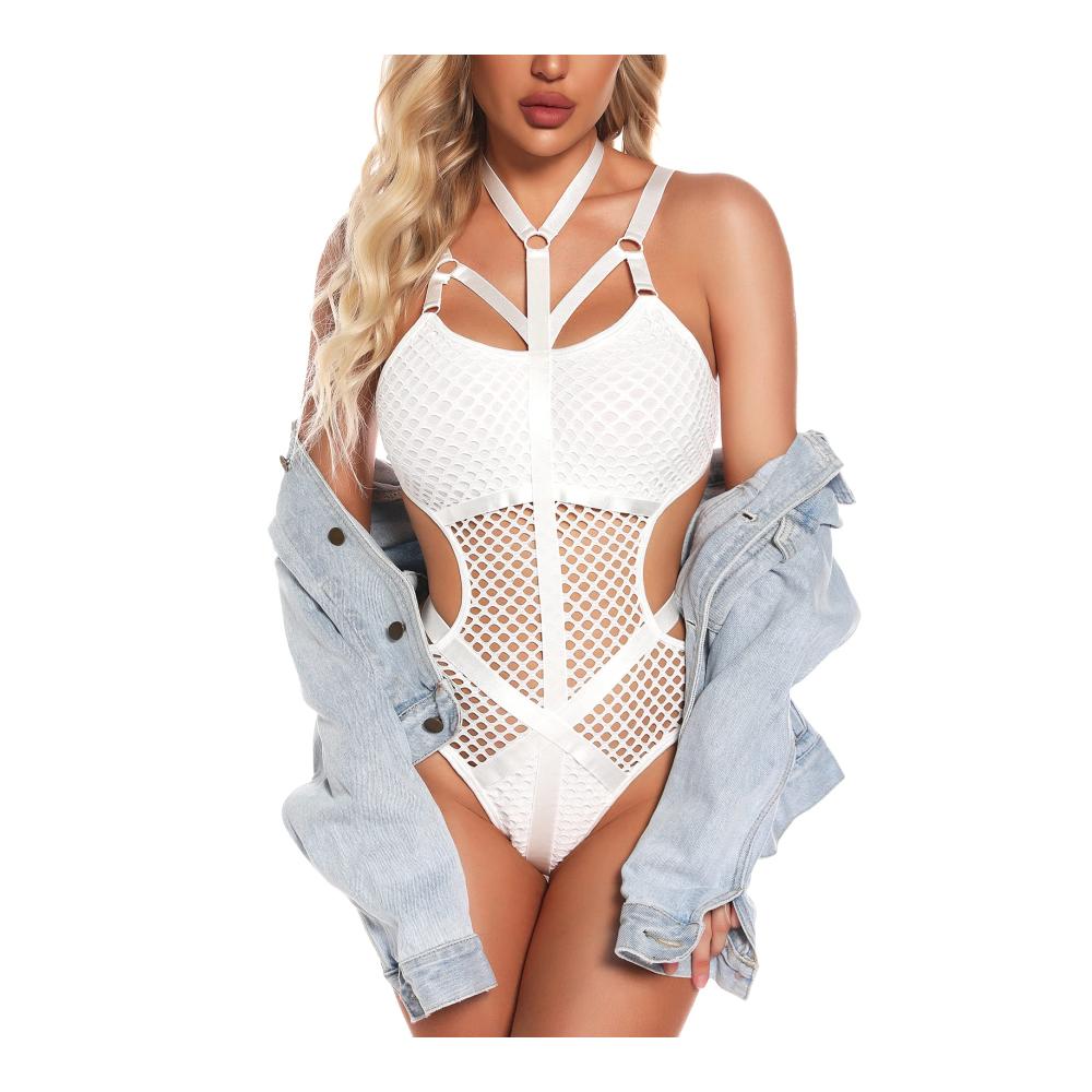 Durchsichtiger Mesh-Bodysuit Verführerische Damen Dessous & Einteiler Sexy Badeanzug für Frauen