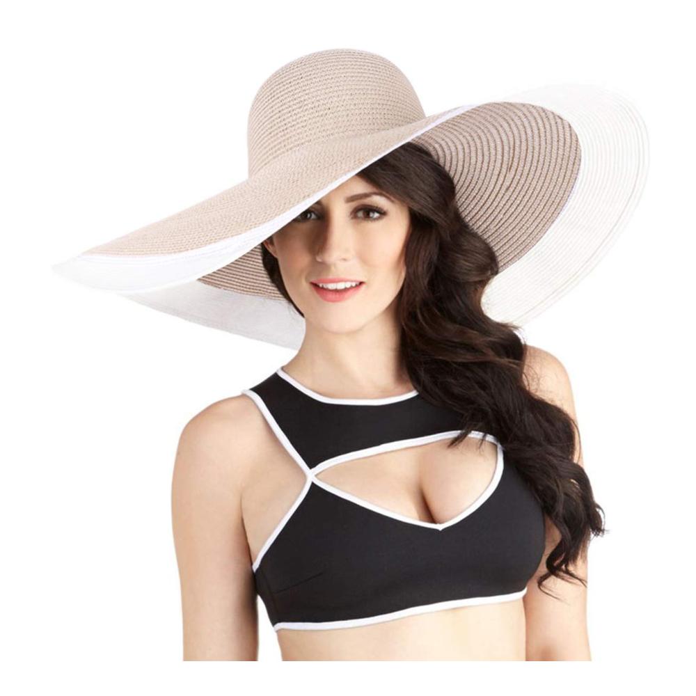 Breitkrempiger Stroh-Sonnenhut für Damen - Perfekt für Strand und Sonne