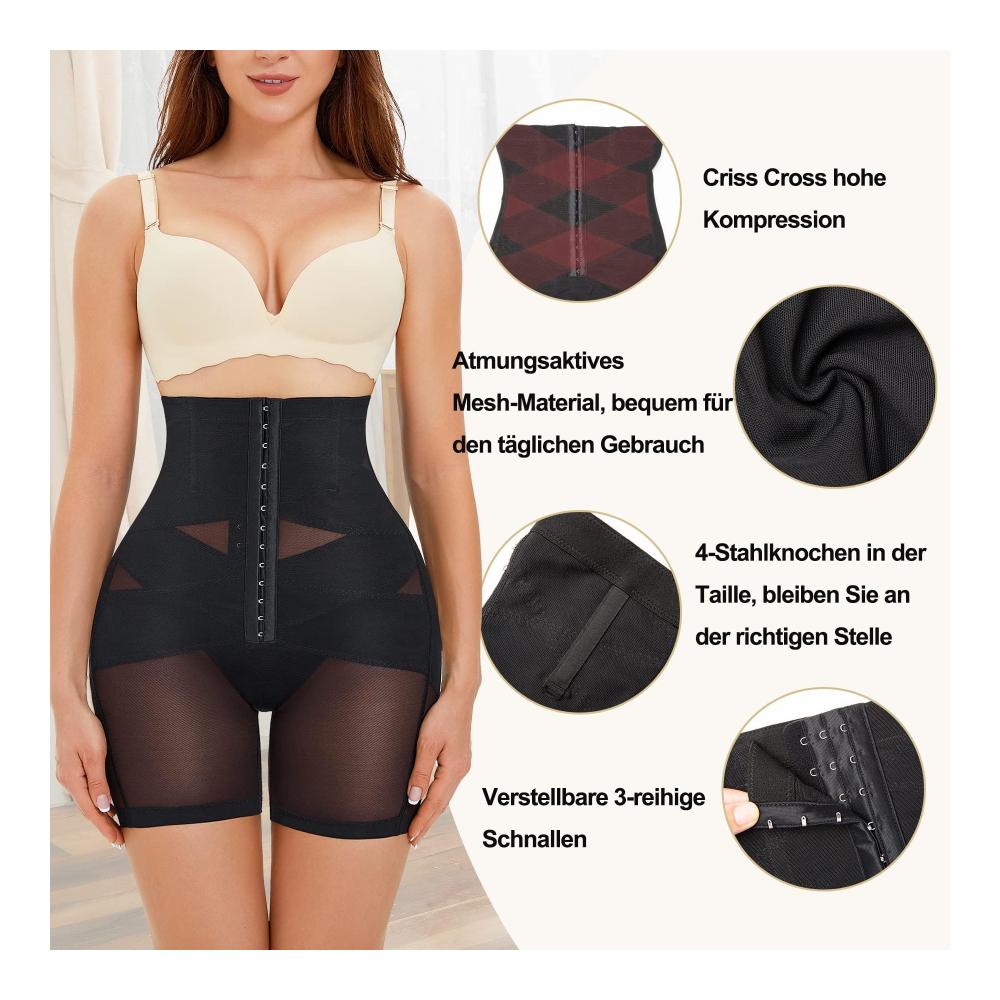 Bauchweg Miederpants Damen - Formende Unterhose für Hohe Taille - Figurformende Shapewear Leggings - Kurze Miederhose Unter Kleid Shorts