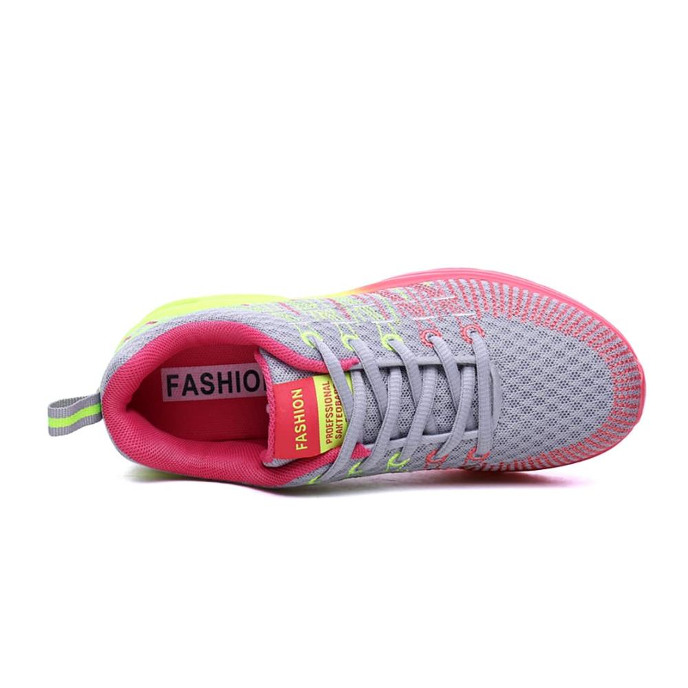 Luftkissen Damen Straßenlaufschuhe Atmungsaktive Mesh Sneakers mit Stoßdämpfung und Spleißfarben