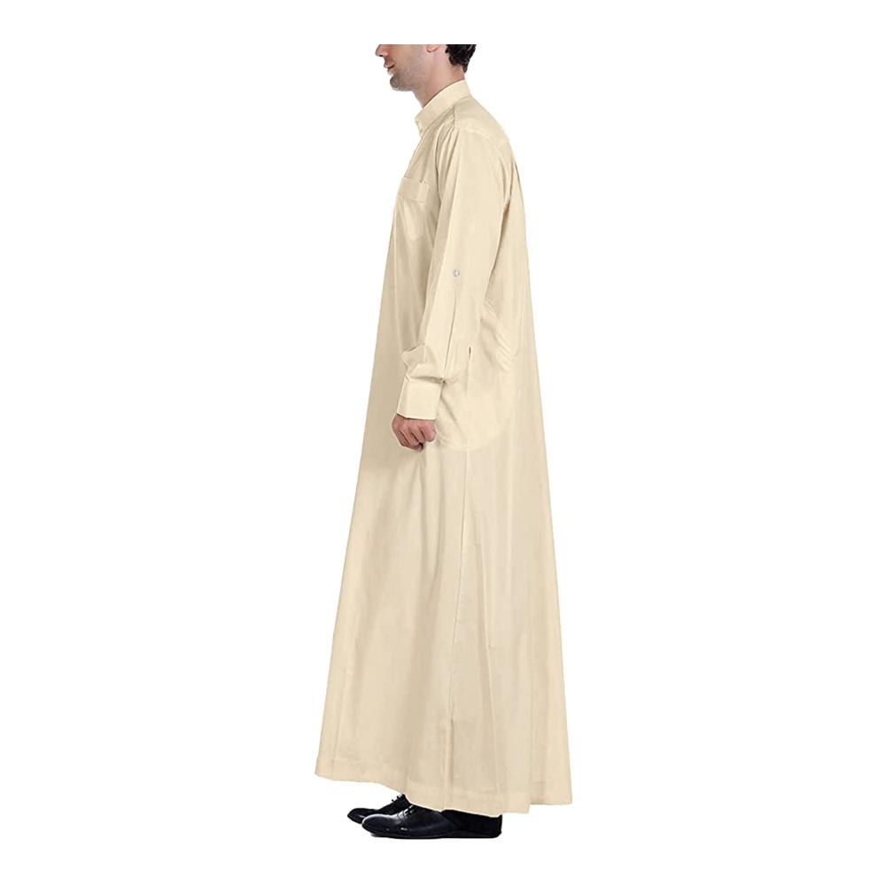 Herren Bademantel Kaftan Langarm Thobe mit Taschen - Universelle Passform
