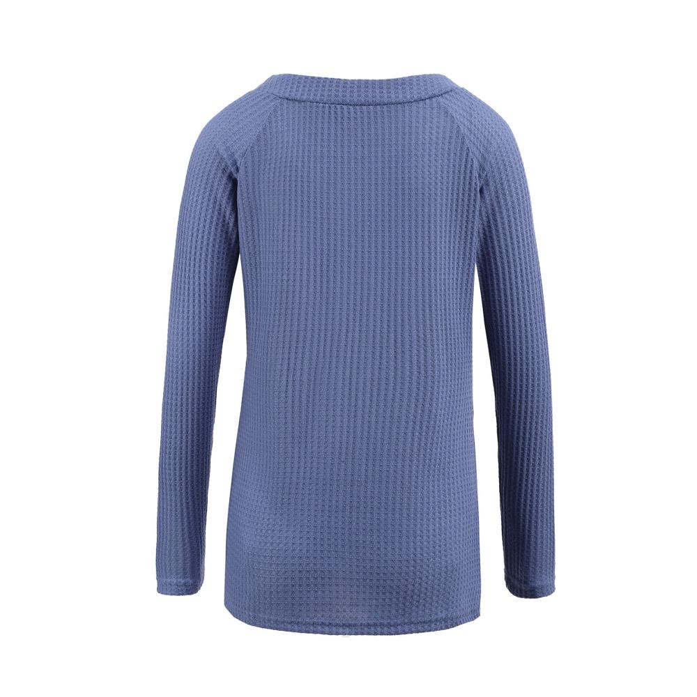 Damen Sexy Langarmshirt mit O-Ausschnitt und Knopfleiste - Lässiges Damensweatshirt mit Loose Fit Funkenmariechen Kostüm für Damen