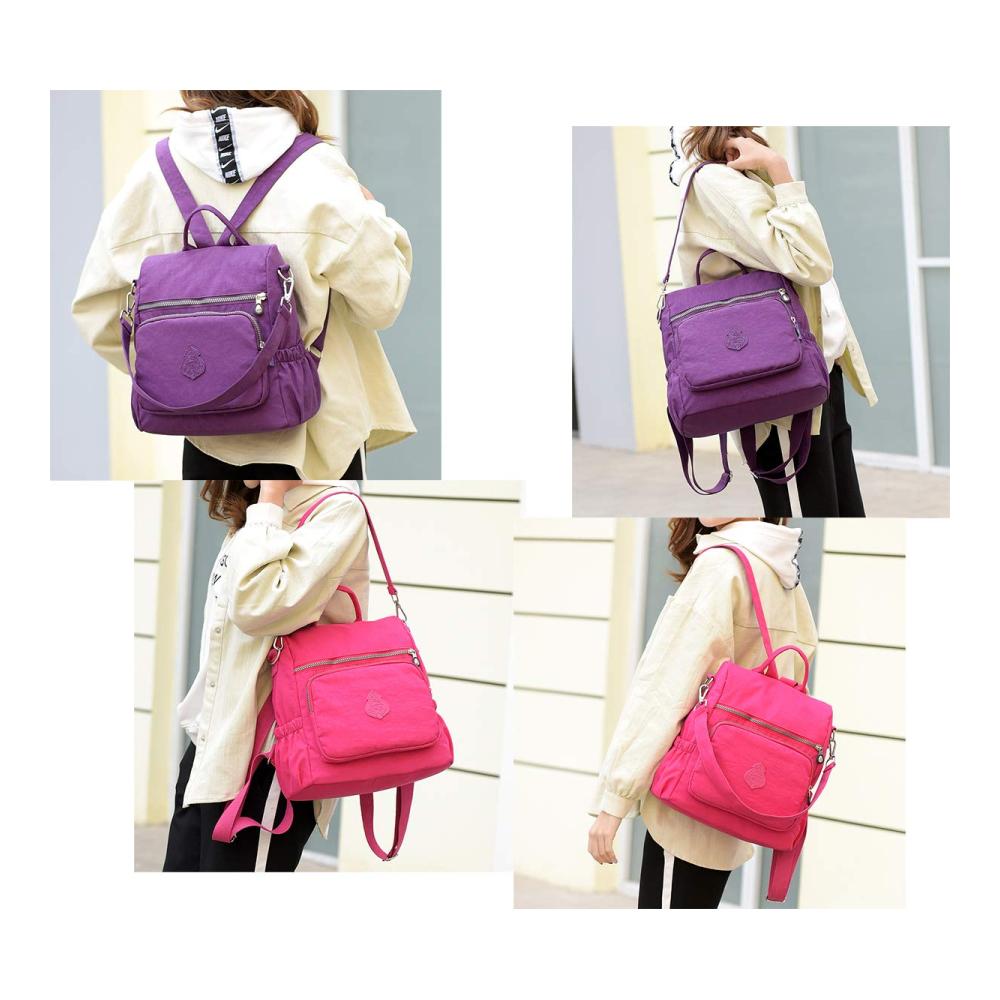 Estwell Damen Rucksackhandtaschen - Elegant Wasserdicht Diebstahlsicher Nylon Schulrucksack Mädchen Schultasche Reiserucksack Damenrucksack Daypack mit Stil