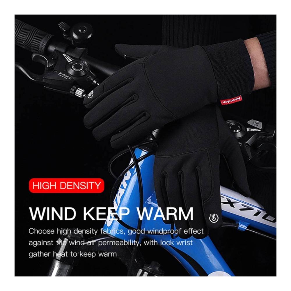 ThermoHandz Winter Gloves - Windproof Waterproof and Touch Screen Compatible Thermal Mittens for Outdoor Cycling - Mens and Womens Warm Gloves for Cold Weather