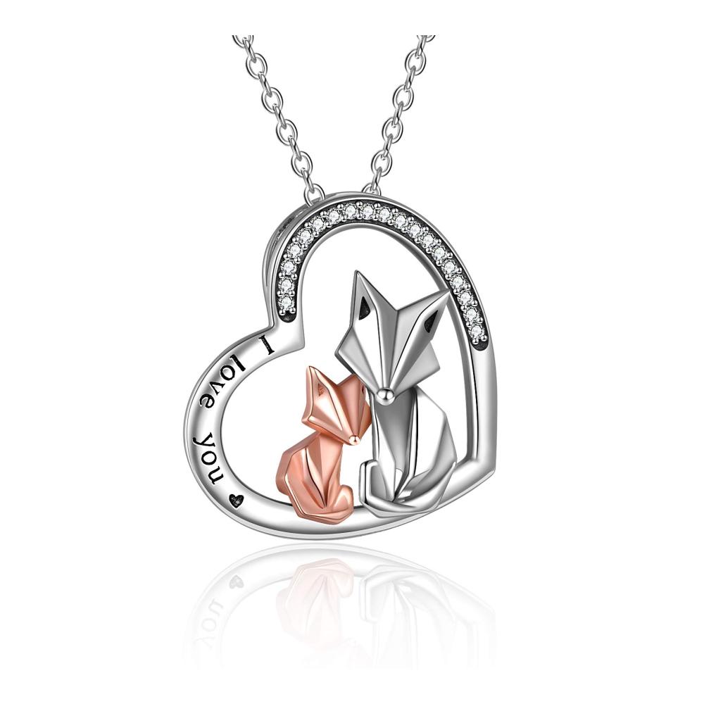 Origami Fuchs Halskette - Exquisite 925 Sterling Silber Kette für Frauen und Mütter