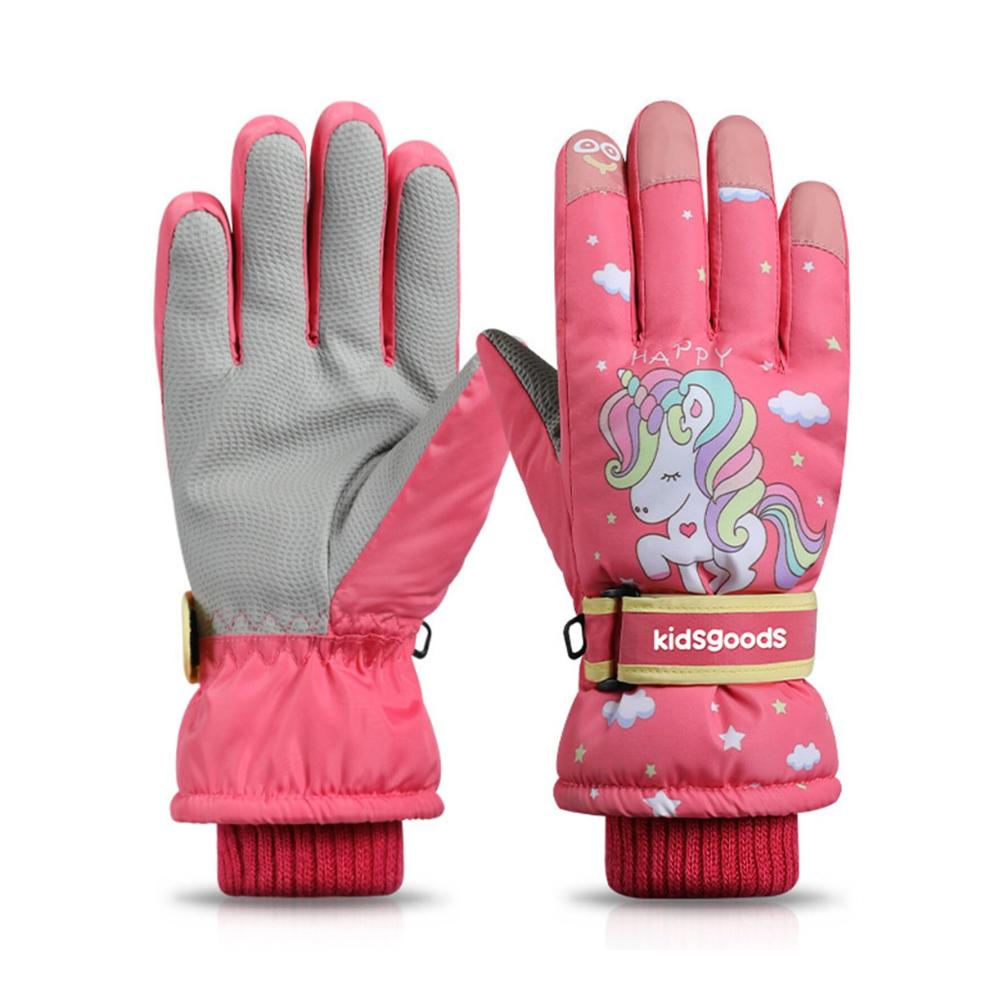 Winter Skihandschuhe für Kinder (6-12 Jahre) - Winddicht Wasserdicht Rosa