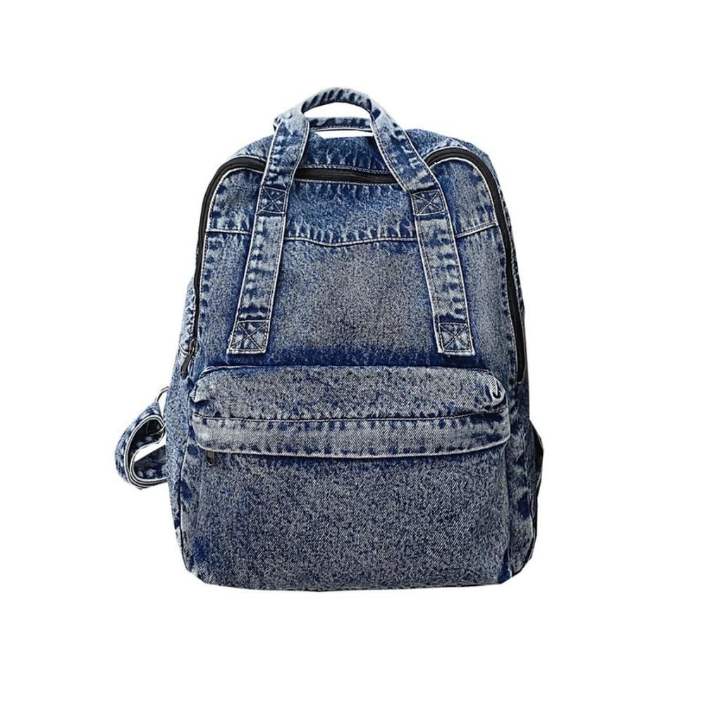 Harajuku Ulzzang Denim-Rucksack - Stylischer Tagesrucksack mit großer Kapazität und Flair ideal als Schultasche für Schüler