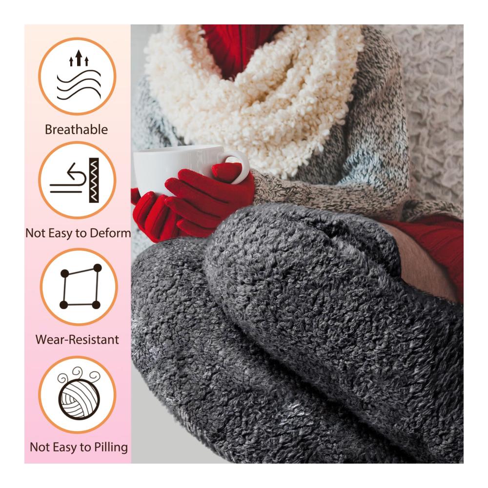 Plüschige Überknie-Stulpen Teddy-Flausch für Damen warme Winter-Kniestrümpfe