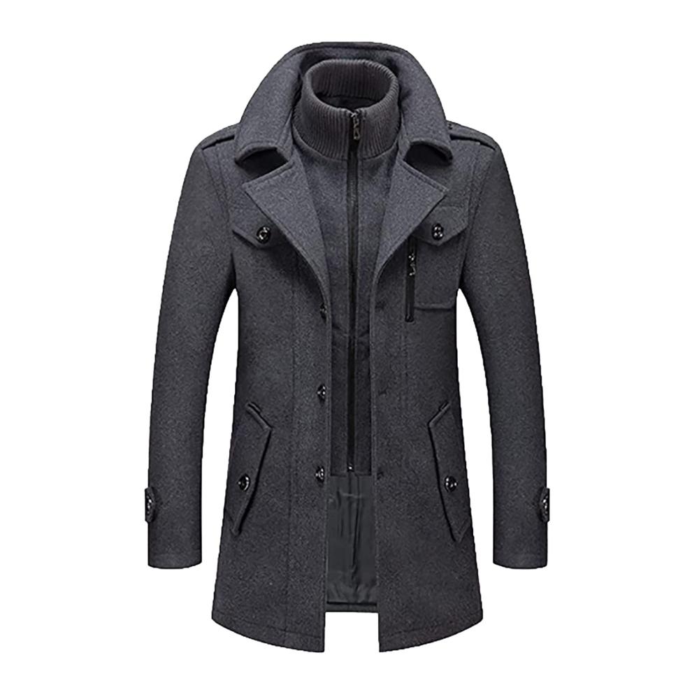 Herren Wollmantel Trenchcoat Winter - Stilvoller Slim Fit Mantel