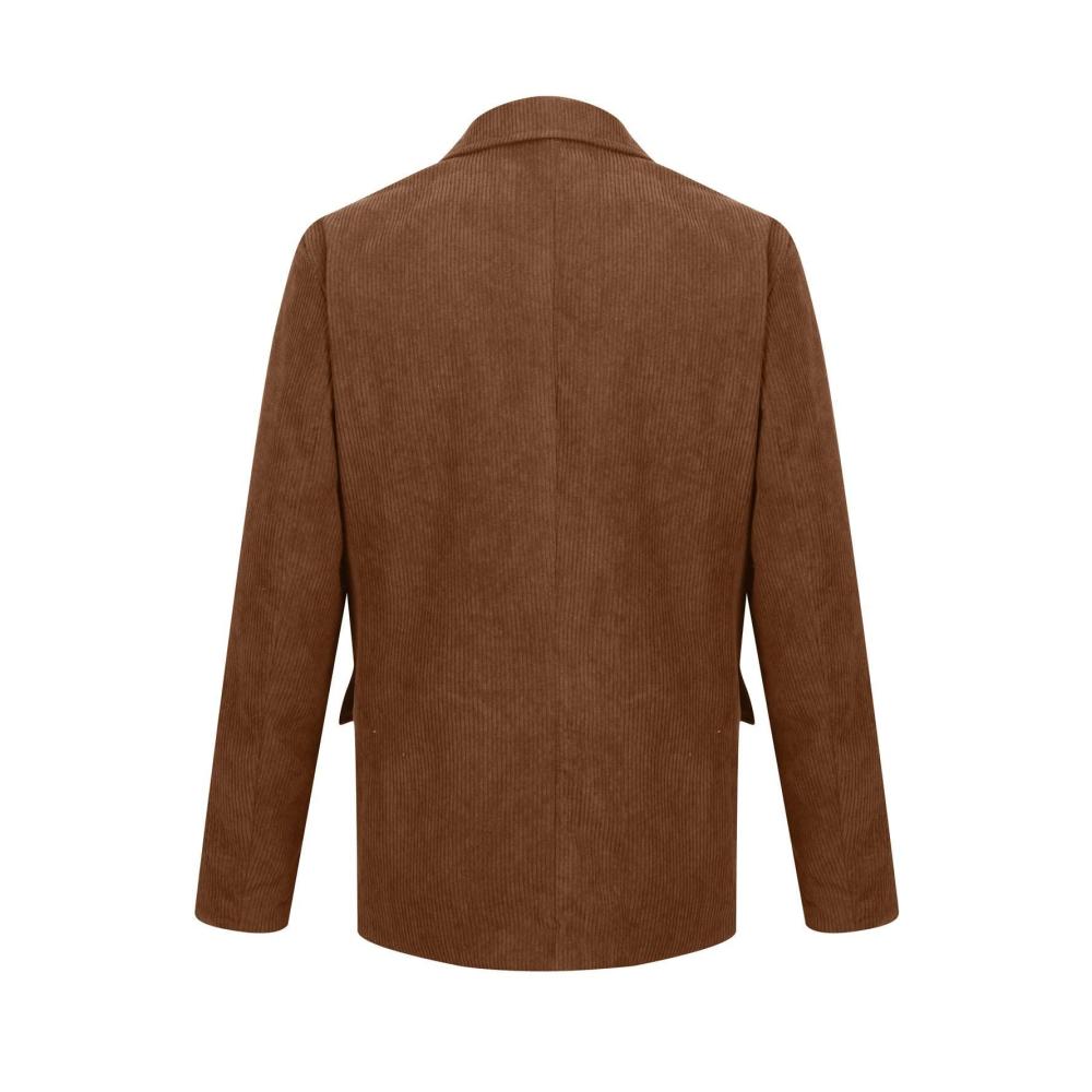 Cord Sakko Herren - Vintage Slim Fit Blazer für Herbst einfarbige Anzugjacke mit Revers Taschen und warmem Mantel - Ideale Übergangsjacke Herrenjacke für Freizeit Armeejacke im Bomberstil
