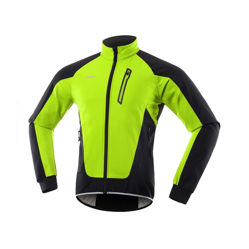 Winter Herren Fahrradjacke Thermo-Vlies Softshell MTB Wind- und Wasserdicht