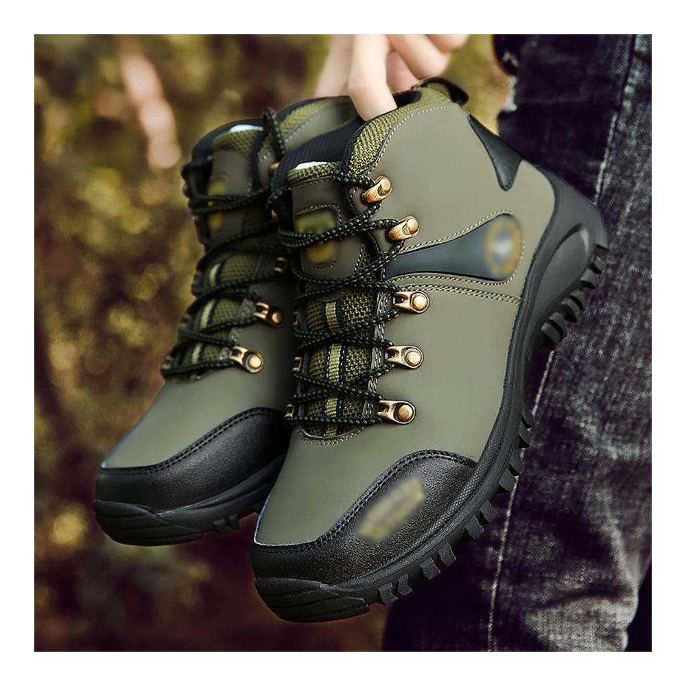 Wasserdichte Kletterschuhe für Herren - Outdoor-Sport Wanderschuhe Leicht und Warm rutschfeste Sohle Green - Größe 44 EU