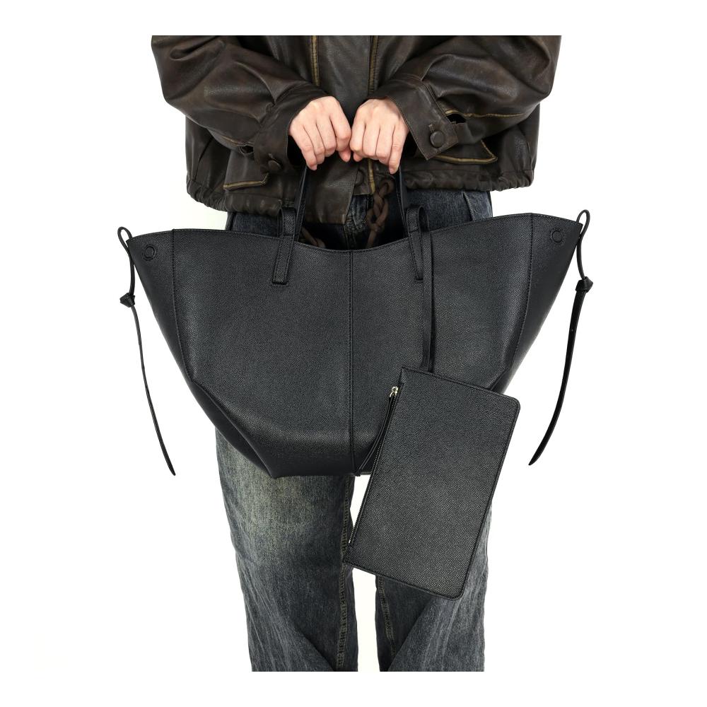 Französischer Stil Damen Henkeltasche aus Leder mit Kleiner Geldbörse - Vintage Tote Tasche Einkaufstasche Handtasche mit großer Kapazität