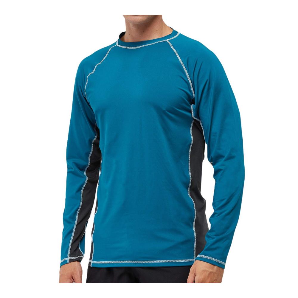 UV Schutz Langarmshirt für Herren - Farbecht und Schnelltrocknend - Ideal zum Surfen Laufen Angeln und Wandern - UPF 51 Sonnenschutz - Blau und Grau