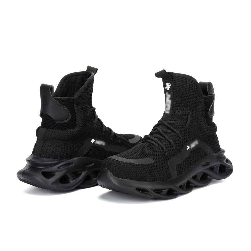 Herren Sicherheits-Sneaker Rutschfeste Composite-Site-Arbeitsschuhe mit Stahlkappe leicht und robust Größe 45 Schwarz