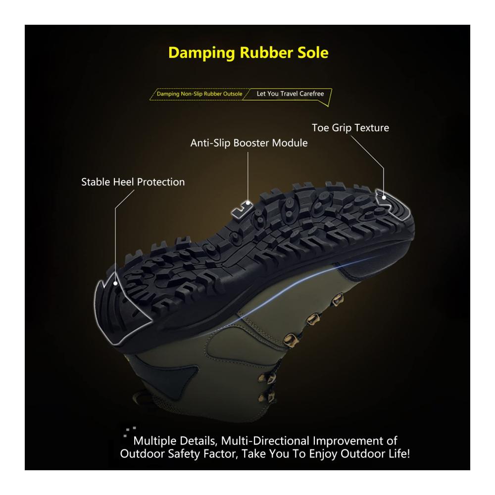 Wasserdichte Kletterschuhe für Herren - Outdoor-Sport Wanderschuhe Leicht und Warm rutschfeste Sohle Green - Größe 44 EU