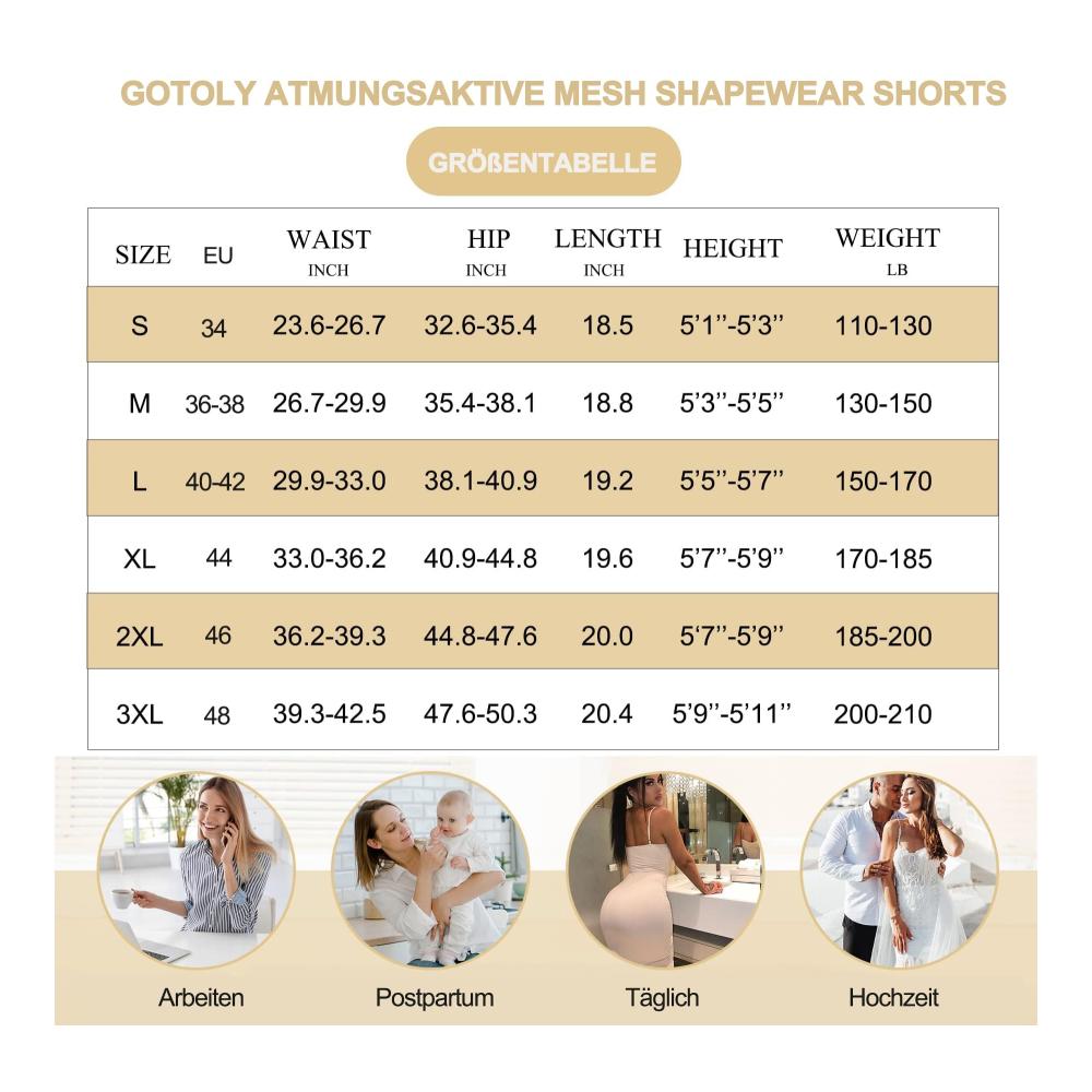 Bauchweg Miederpants Damen - Formende Unterhose für Hohe Taille - Figurformende Shapewear Leggings - Kurze Miederhose Unter Kleid Shorts