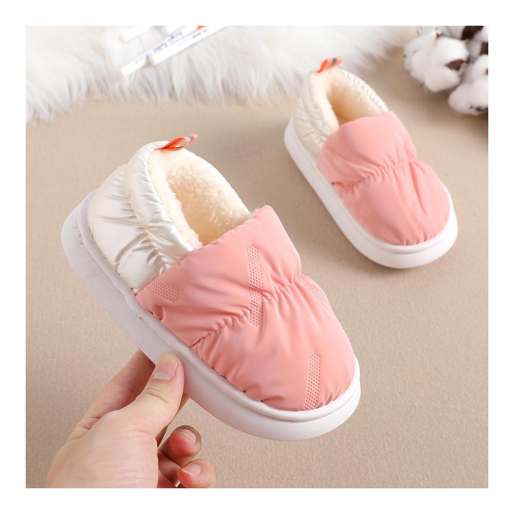 Winter Hausschuhe für Kinder - Baumwollgefütterte Pantoffeln für Mädchen und Jungen Warme Plüsch Hausschuhe Weiche rutschfeste Home Slippers für drinnen und draußen