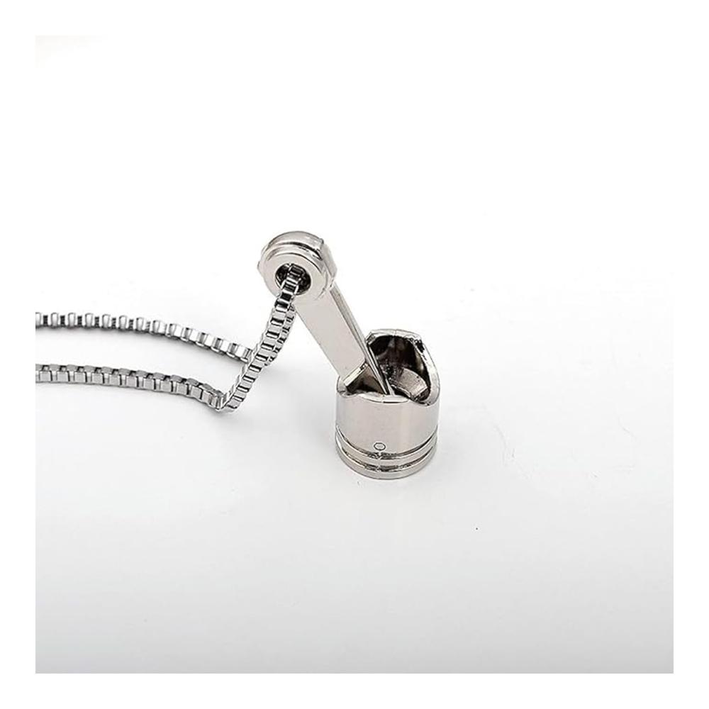 Edelstahl Mini Turbolader Halskette für Männer - Autoteil Anhänger mit Drehmoment Kolben Design