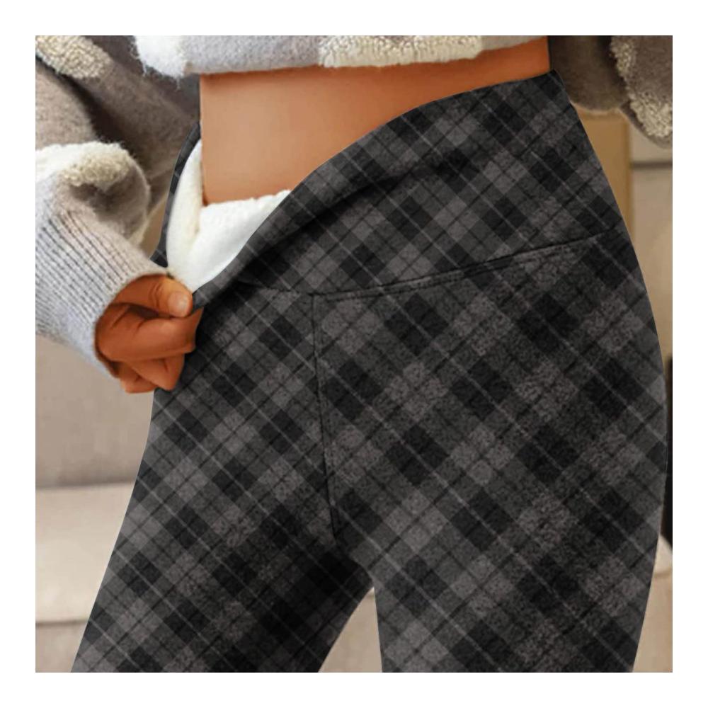 Warme Damen Thermoleggings mit Plüschfutter - Modische Winterhose für Outdoor-Sport und Training