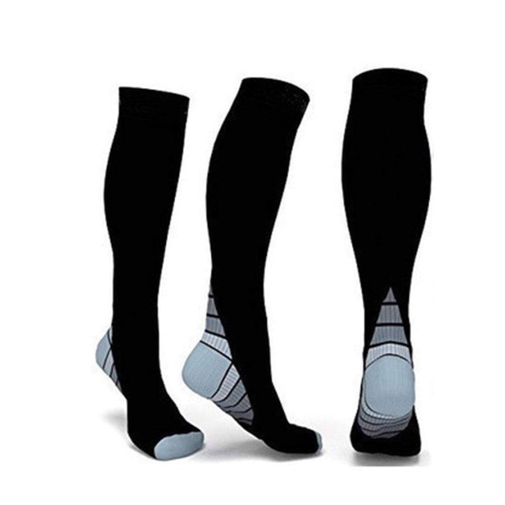 3 Paar Kompressionssocken für Damen und Herren | Hohe Kniestrümpfe für Sport Wandern & Sprunggelenkschutz